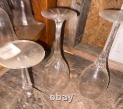 Assorted Clear Cut Glass Wine Glasses Set, Round Stemmed Glassware Lot
