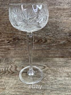 Assortment Set of 7 Cut To Clear Crystal Wine Hocks Glasses Goblets/Read