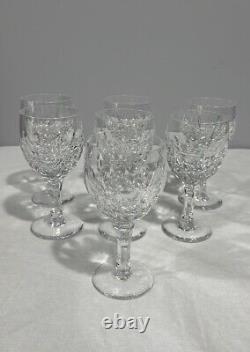 Atlantis Azores crystal wine water goblet 6 glasses set of 7 Vertical Cut