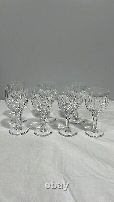 Atlantis Azores crystal wine water goblet 6 glasses set of 7 Vertical Cut