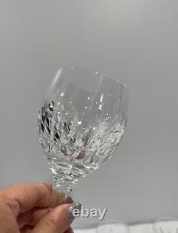 Atlantis Azores crystal wine water goblet 6 glasses set of 7 Vertical Cut
