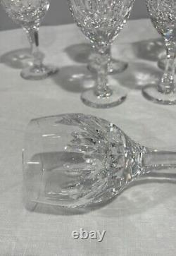 Atlantis Azores crystal wine water goblet 6 glasses set of 7 Vertical Cut