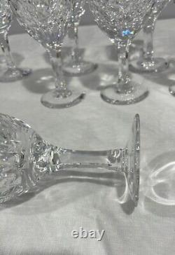 Atlantis Azores crystal wine water goblet 6 glasses set of 7 Vertical Cut