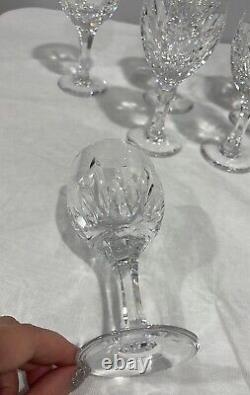 Atlantis Azores crystal wine water goblet 6 glasses set of 7 Vertical Cut