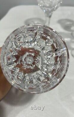 Atlantis Azores crystal wine water goblet 6 glasses set of 7 Vertical Cut