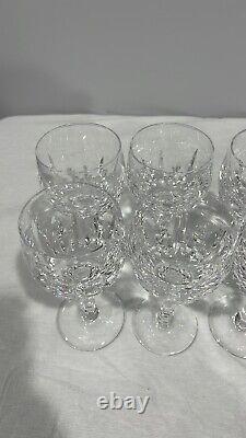 Atlantis Azores crystal wine water goblet 6 glasses set of 7 Vertical Cut