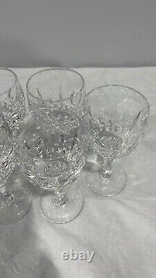 Atlantis Azores crystal wine water goblet 6 glasses set of 7 Vertical Cut