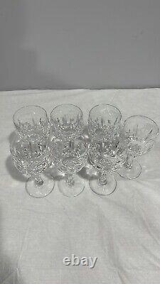 Atlantis Azores crystal wine water goblet 6 glasses set of 7 Vertical Cut