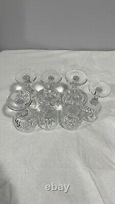 Atlantis Azores crystal wine water goblet 6 glasses set of 7 Vertical Cut