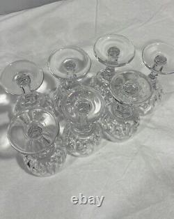 Atlantis Azores crystal wine water goblet 6 glasses set of 7 Vertical Cut