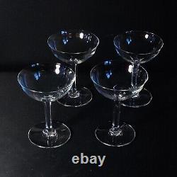 BACCARAT COPPELIA CHAMPAGNE GLASSES, Cut Crystal, 5 oz, 5 3/8, France, 4PCS