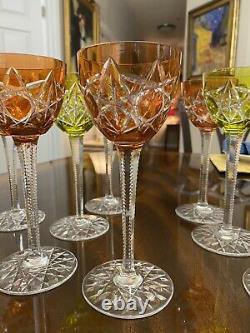 BACCARAT CRYSTAL CUT TO CLEAR WINE GLASSES VERY RARE ANTIQUE 110YrsOld FRANCE