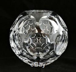 BACCARAT FRANCE CRYSTAL HERITAGE PONTIL VASE Circle cut rose ball vase