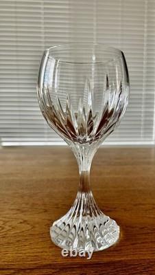 BACCARAT MASSENA AMERICAN WHITE WINE GLASSES (4), Cut Crystal, 6 3/8, 8 Oz