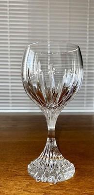 BACCARAT MASSENA AMERICAN WHITE WINE GLASSES (4), Cut Crystal, 6 3/8, 8 Oz