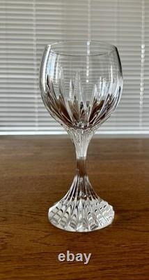 BACCARAT MASSENA AMERICAN WHITE WINE GLASSES (4), Cut Crystal, 6 3/8, 8 Oz