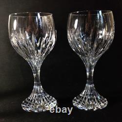 BACCARAT MASSENA AMERICAN WHITE WINE GLASSES, 6 1/8, 8 Oz, FRANCE, 2PCS
