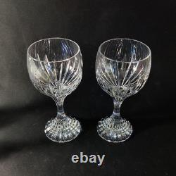BACCARAT MASSENA AMERICAN WHITE WINE GLASSES, 6 1/8, 8 Oz, FRANCE, 2PCS