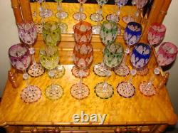 BACCARAT Tsar/Czar pattern Wine Clarets SET of 12 6 DIFFERENT COLORS