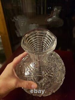 BEVERAGE CARAFE American Brilliant Period Cut Glass Crystal Harvard LARGE Cane