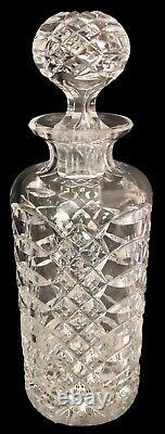 BOMBAY COMPANY Mahogany Box with 4 Beautiful Cut-Glass Crystal Decanters