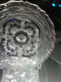 BOWL American Brilliant Period Cut Glass Crystal signed Libbey Braid rope floral