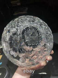 BOWL American Brilliant Period Cut Glass Crystal signed Libbey Braid rope floral