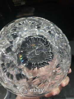 BOWL American Brilliant Period Cut Glass Crystal signed Libbey Braid rope floral