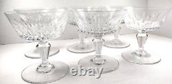 Baccarat Biarritz Champagne Glass Coupe Tall Sherbet Cut Crystal Stemware SET 6