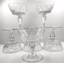 Baccarat Biarritz Champagne Glass Coupe Tall Sherbet Cut Crystal Stemware SET 6