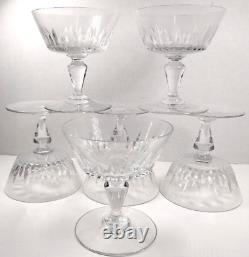 Baccarat Biarritz Champagne Glass Coupe Tall Sherbet Cut Crystal Stemware SET 6