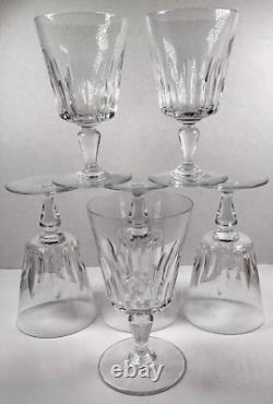Baccarat Biarritz Cut Crystal Claret Wine Glass Goblet Stemware 5.25 Bar SET 6