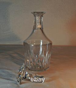 Baccarat Bretagne Cut Crystal Decanter Heavy Jeweled Style Stopper Vintage