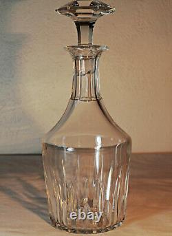 Baccarat Bretagne Cut Crystal Decanter Heavy Jeweled Style Stopper Vintage