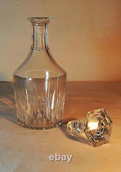 Baccarat Bretagne Cut Crystal Decanter Heavy Jeweled Style Stopper Vintage