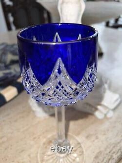 Baccarat COLBERT Blue Cut Crystal Hoock Wine Glass Mint Cond. 20cm7 7/8