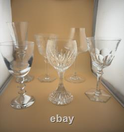 Baccarat Completed Set of Assorted Wine Glasses, Set of 6