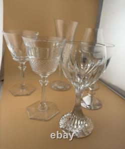 Baccarat Completed Set of Assorted Wine Glasses, Set of 6