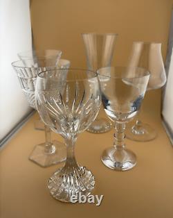 Baccarat Completed Set of Assorted Wine Glasses, Set of 6