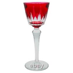 Baccarat Crystal Buckingham Cut Cranberry Cordial Shot Glass Wine Glass 8