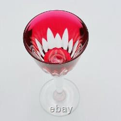 Baccarat Crystal Buckingham Cut Cranberry Cordial Shot Glass Wine Glass 8