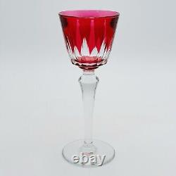 Baccarat Crystal Buckingham Cut Cranberry Cordial Shot Glass Wine Glass 8