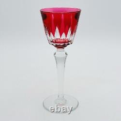 Baccarat Crystal Buckingham Cut Cranberry Cordial Shot Glass Wine Glass 8