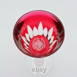 Baccarat Crystal Buckingham Cut Cranberry Cordial Shot Glass Wine Glass 8