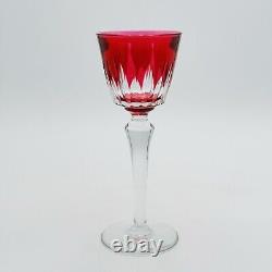Baccarat Crystal Buckingham Cut Cranberry Cordial Shot Glass Wine Glass 8