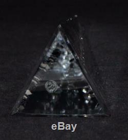 Baccarat Crystal Cut Optic Pyramid Trylon Obelisk Art Glass Sculpture, Isis, 18