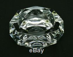 Baccarat Crystal Etch Signed Camel Pattern Diamond Cut Ashtray Mint Cond