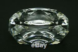 Baccarat Crystal Etch Signed Camel Pattern Diamond Cut Ashtray Mint Cond