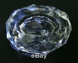 Baccarat Crystal Etch Signed Camel Pattern Diamond Cut Ashtray Mint Cond