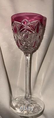 Baccarat Crystal LAGNY Pattern Rose Cut to Clear Rhine Hock Wine Glass 8 H BOX